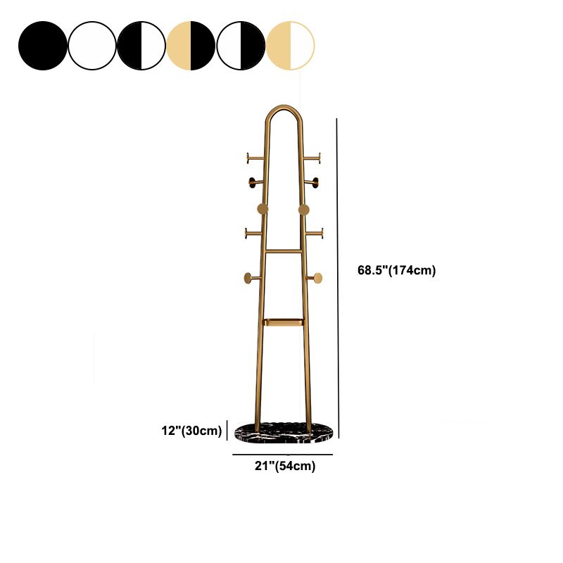 Contemporary Hall Stand Metal Hooks Included Free Standing No Distressing Coat Rack