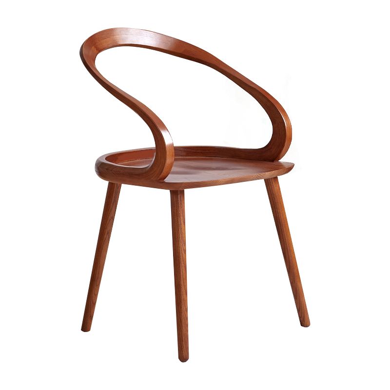 Scandinavian Style Wood Side Dining Chairs Open Back Side Chair