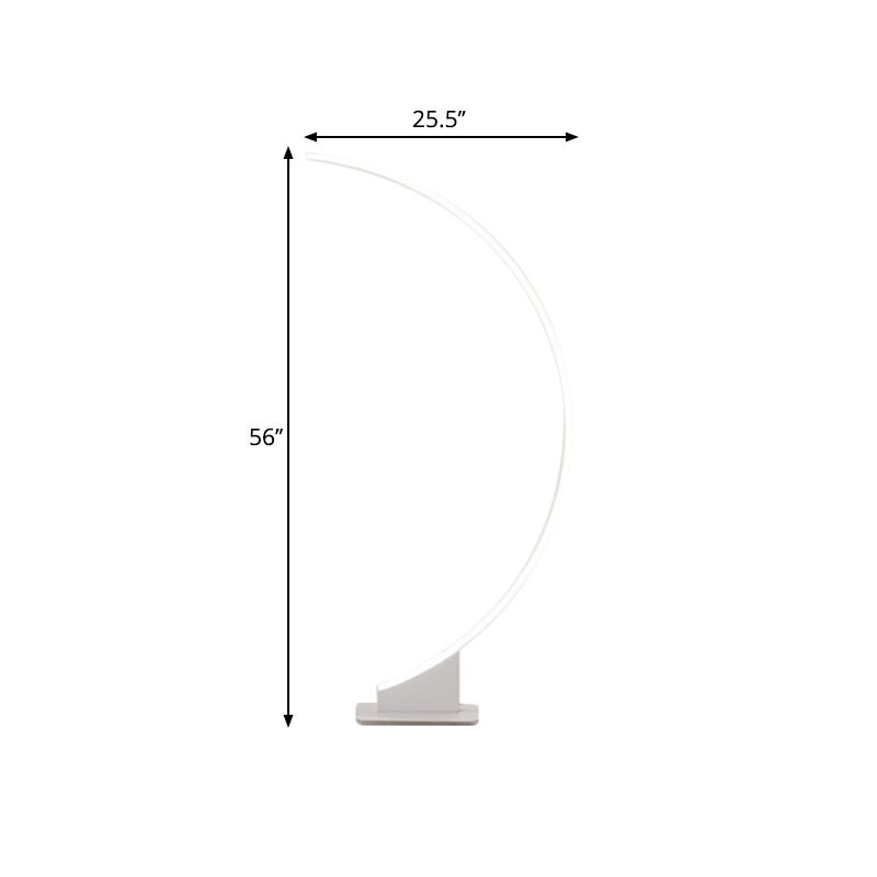 White/Coffee Arch Floor Lamp Minimalist LED Metal Floor Standing Lighting in Warm/White Light for Bedroom