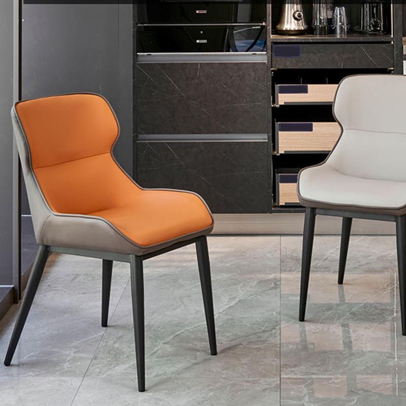 Modern Style Dining Chair Arm Chair with Metal Legs for Kitchen