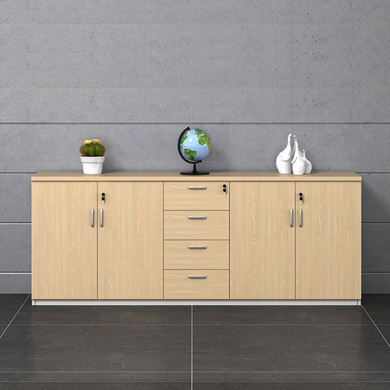 Contemporary File Cabinets Solid Wood Frame Key Lock Horizontal File Cabinet Office