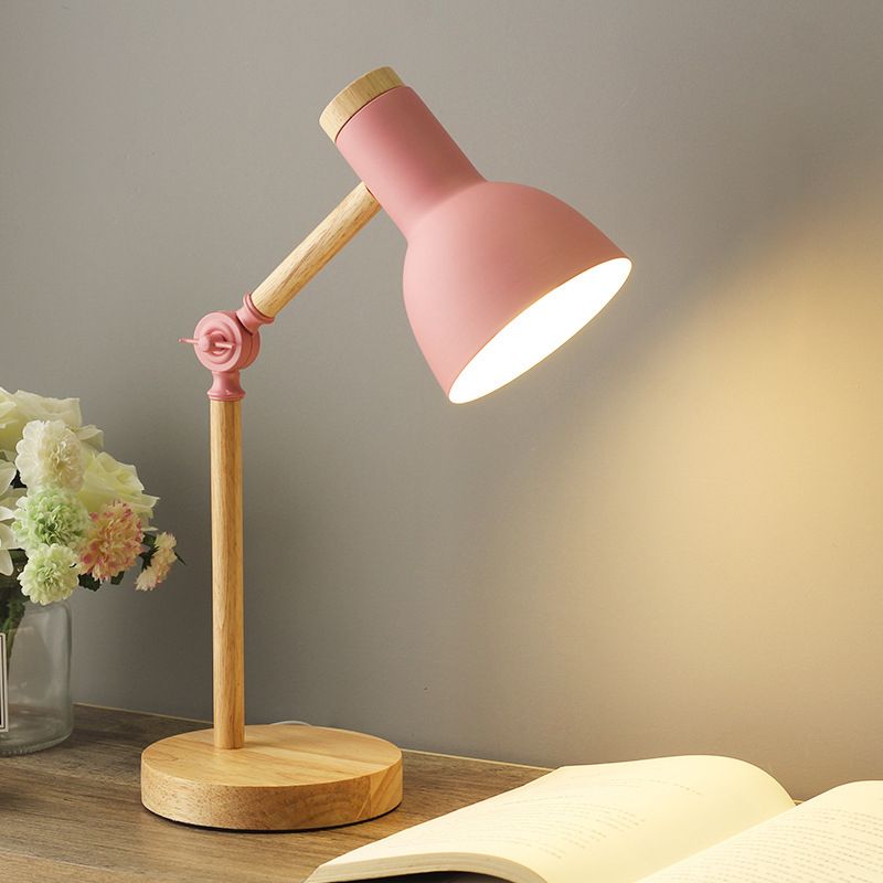 Torchlight Shade Study Light Macaron Metal 1 Head Bedroom Night Table Lamp with Adjustable Joint