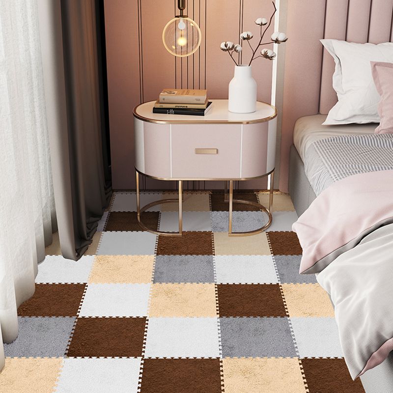 Non-Skid Level Loop Carpet Tile Multi-Color Interlocking Bedroom Carpet Tiles