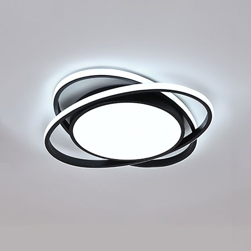 Modern Creative LED Flush Mount Circular 3-Light Ceiling Fixture with Acrylic Shade