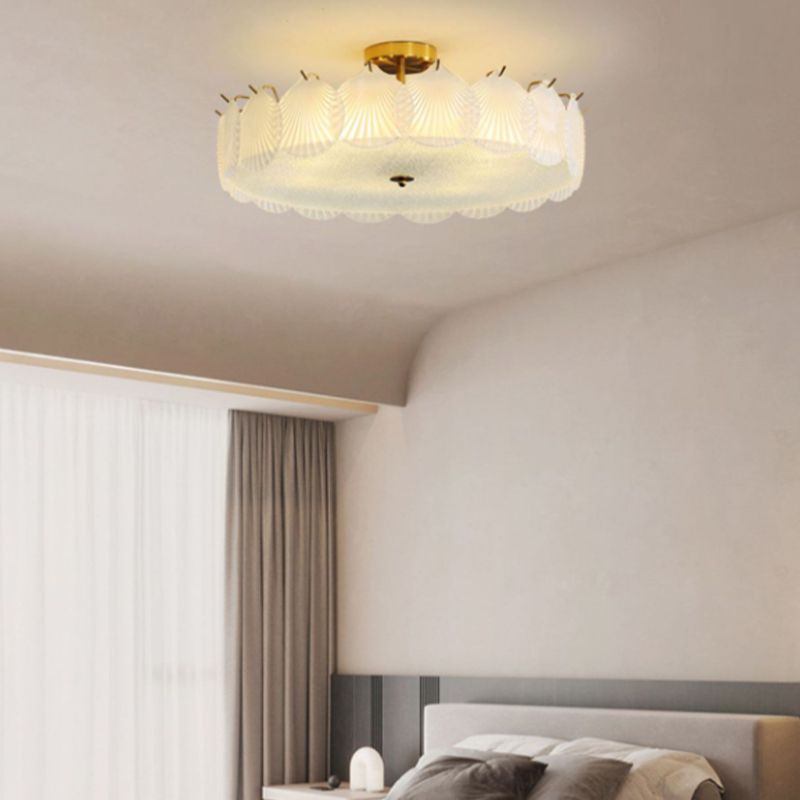 Creative Ceiling Light Simple Glass Flush Mount Light Fixture for Bedroom