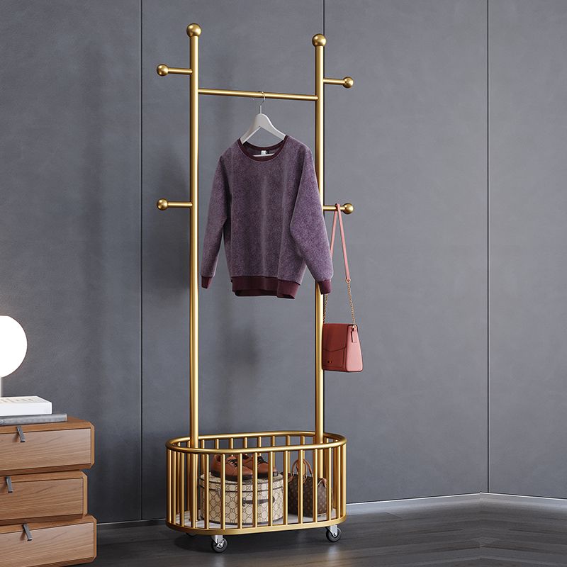 Modern Metal Coat Rack Classic Plain Coat Hanger with Castors