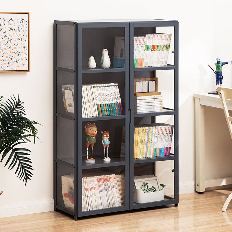 Modern Lacquered Accent Cabinet, Gray Rectangle Cabinet with Shelves