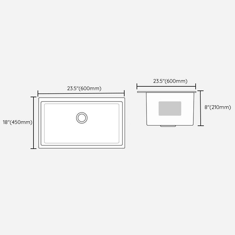 Modern Style Kitchen Sink Stainless Steel Kitchen Sink with Right Drain Placement
