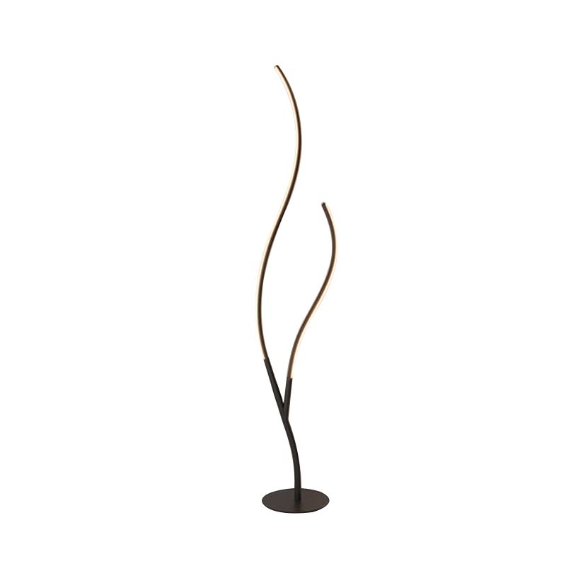 Metallic Branch-Like Floor Reading Light Simplicity Black/White LED Standing Lamp for Study Room