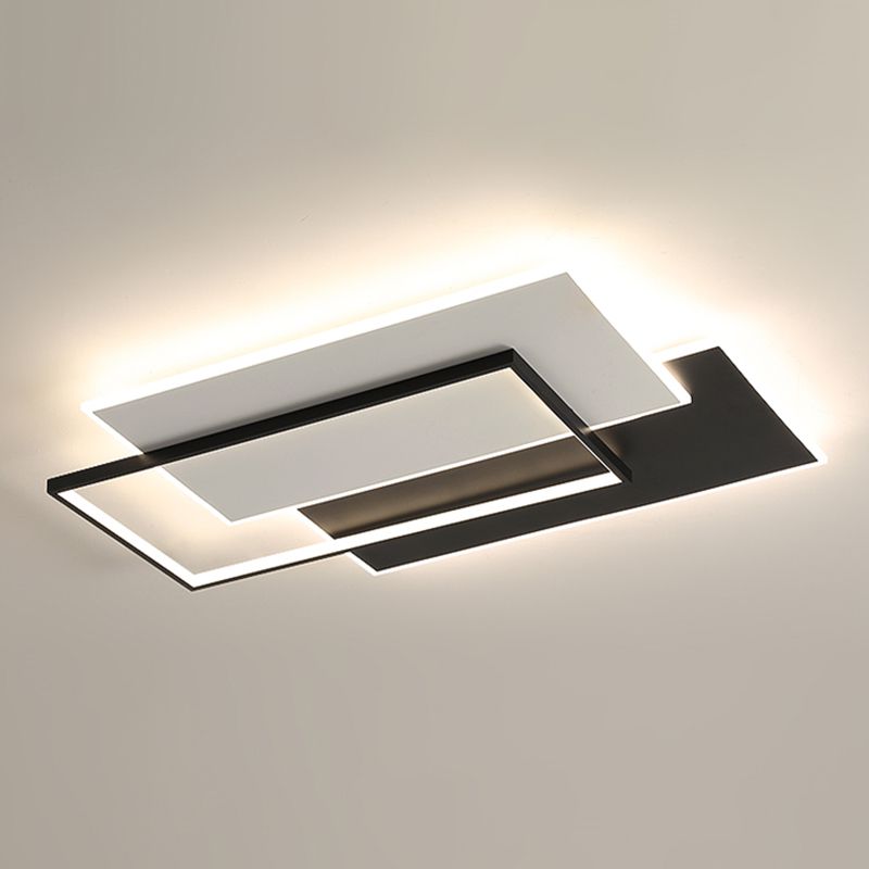 Square Metal and Acrylic Flush Mount 3 - Light LED Modern Ceiling Lighting