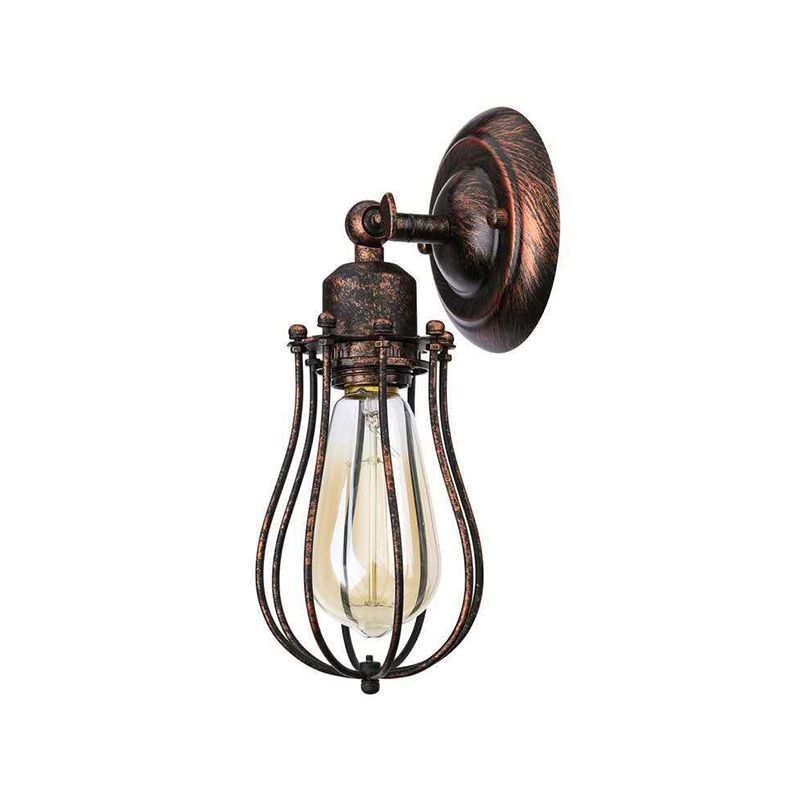 1 / 2 - Light Wall Sconce Iron Industrial Wall Light in Black / Distressed Copper