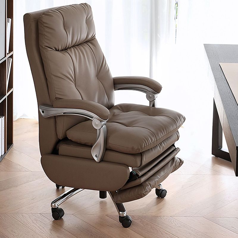 Removable Arms Office Chair Leather Tilt Mechanism No Distressing Ergonomic Desk Chair