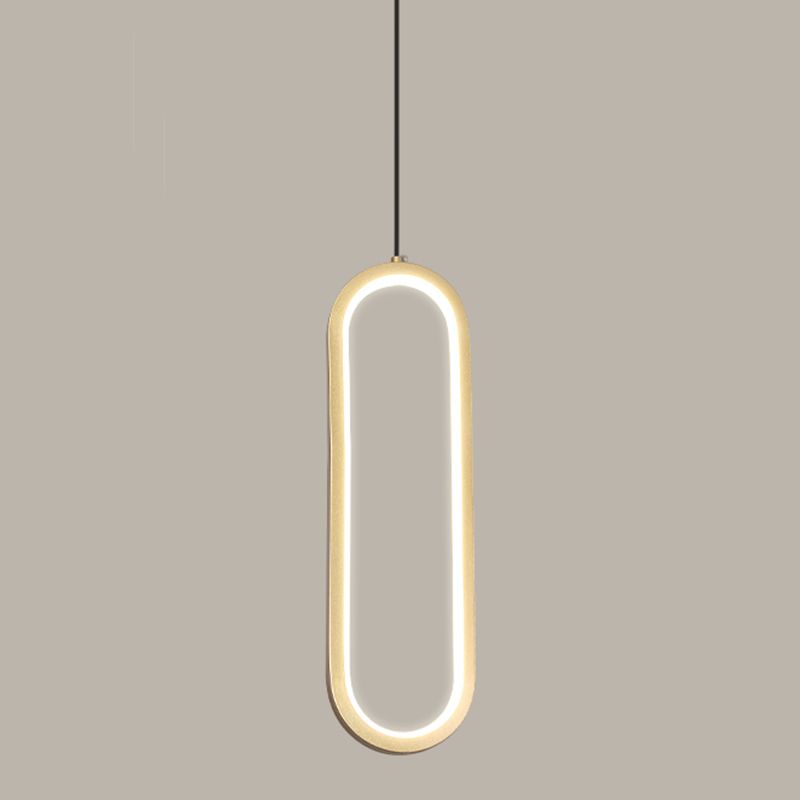 Contemporary Style Linear Shape Pendant Light Metal 1-Light Hanging Light Fixture