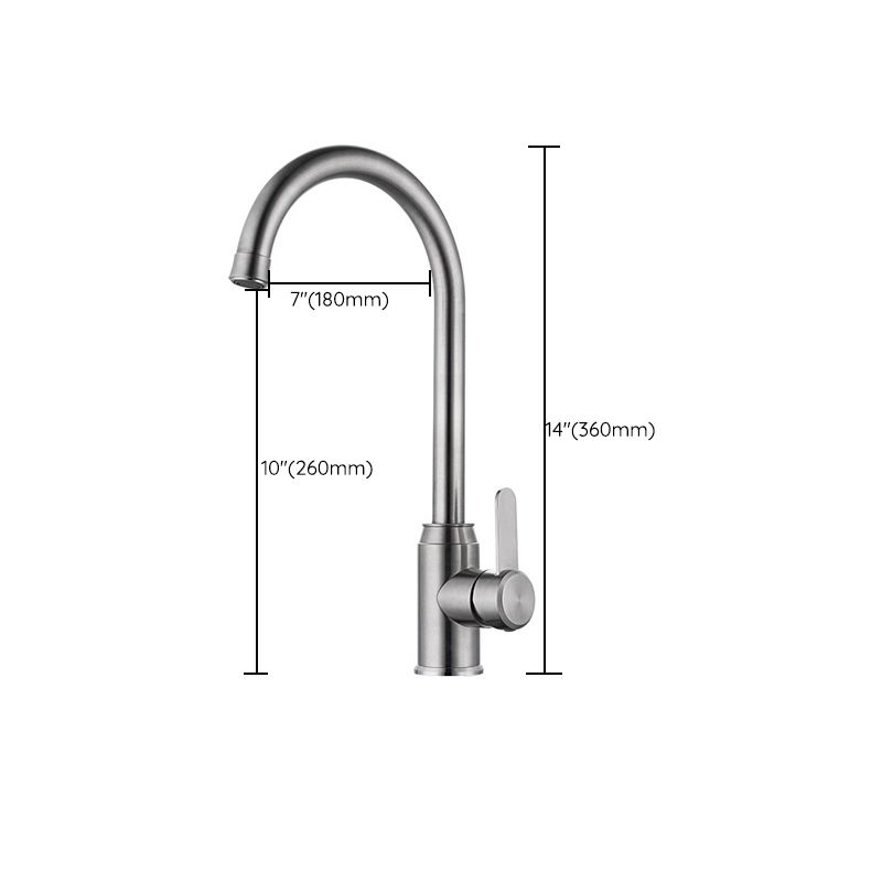 Contemporary Kitchen Faucet Stainless Steel Swivel Spout Standard Kitchen Faucets