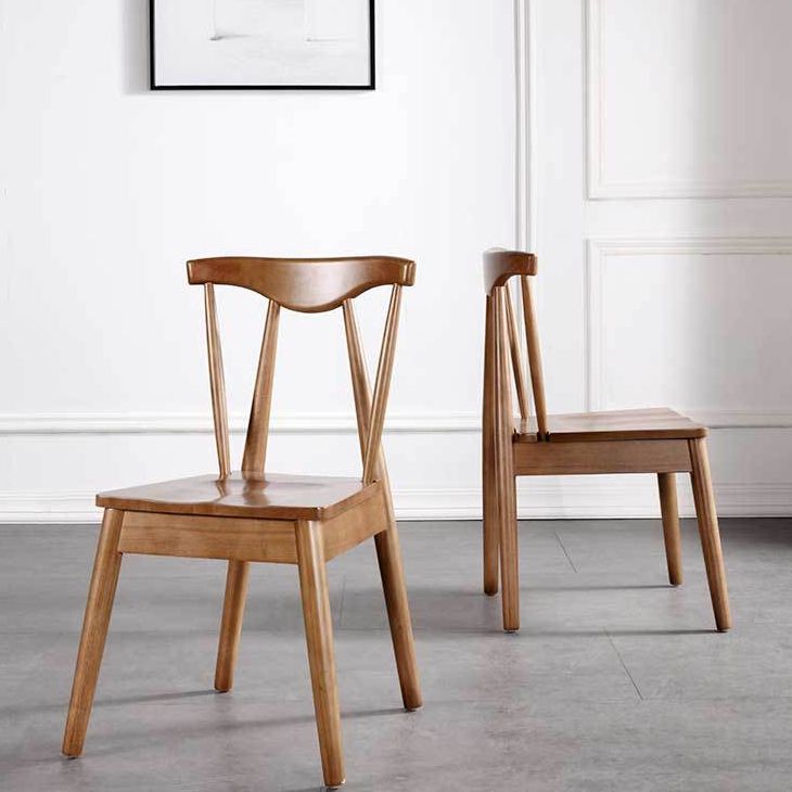 Contemporary Style Chairs Armless Chairs for Kitchen with Wooden Legs