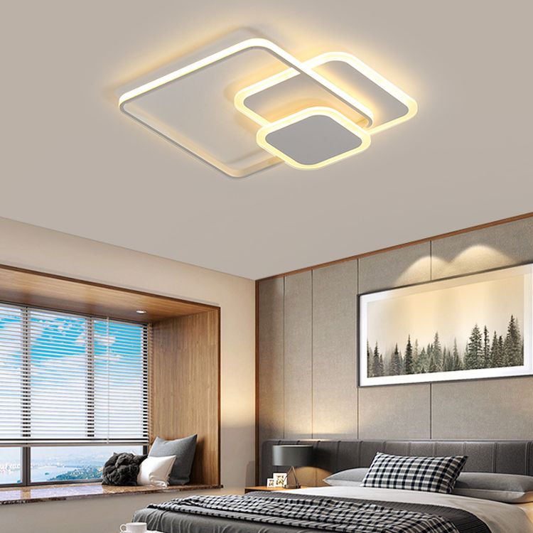 White / Black Contemporary Flush Mount Round / Square Cluster LED Metal Ceiling Flush