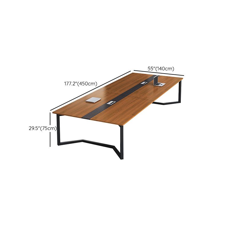 Rectangle Office Meeting Table Modern Style Wooden Writing Desk