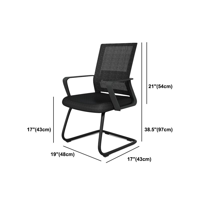 Fixed Arms Swivel Office Chair Contemporary Ergonomic Office Chair