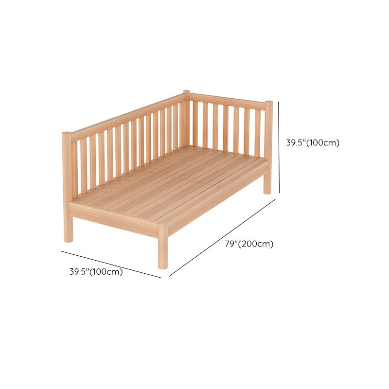 Convertible Solid Wood Baby Crib Glam Nursery Bed with Guardrail