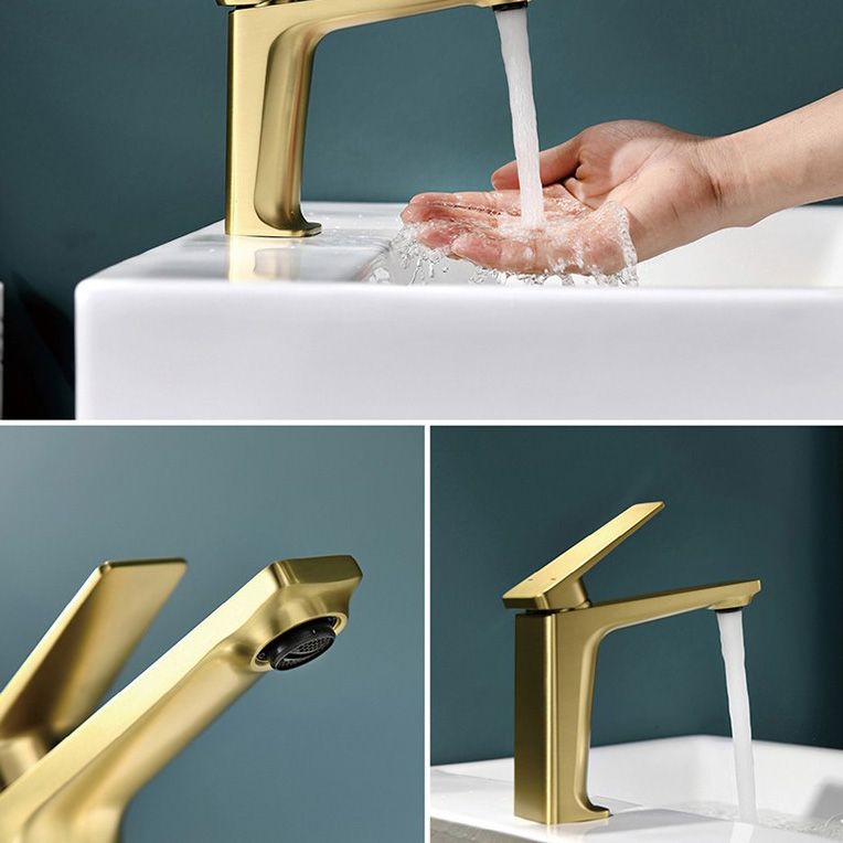 Glam Copper Vessel Faucet Lever Handles Low Arc Vessel Faucet for Bathroom