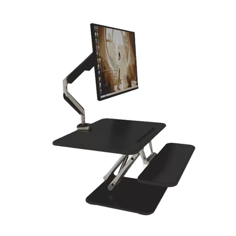 Rectangular Shaped Office Standing Desk Converter Wood in Black/White