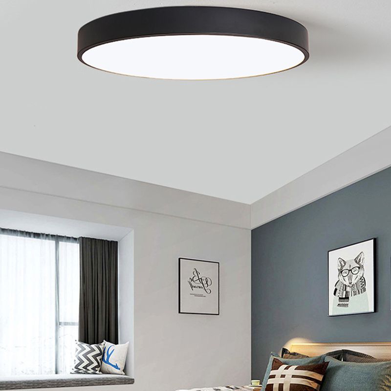 Circular Flush Mount Light Fixture Simplicity Style LED Metal Flush Mount Ceiling Light