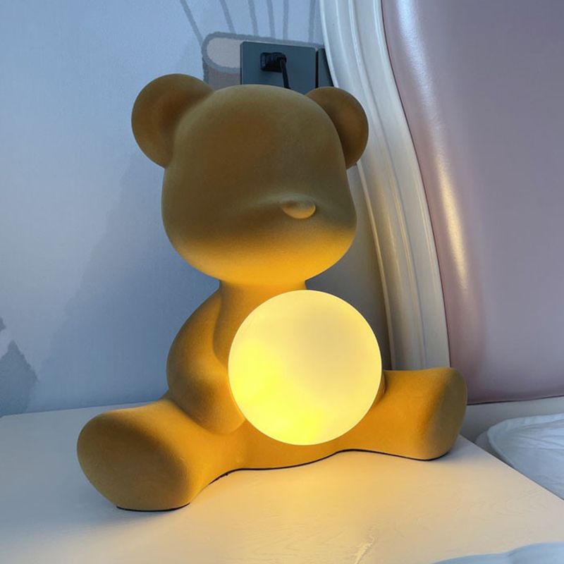 Nordic Style Little Bear Table Lamp Modern Style Glass Desk Lamp for Study Bedroom