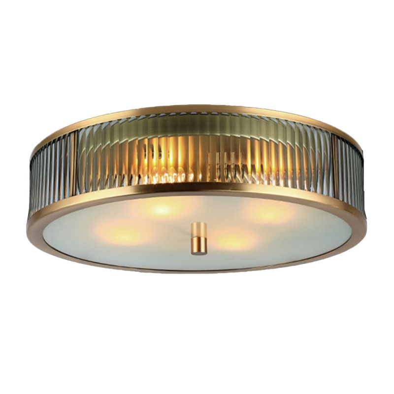 American Style Ceiling Light Round Shape Ceiling Lamp with Glass Shade for Bedroom