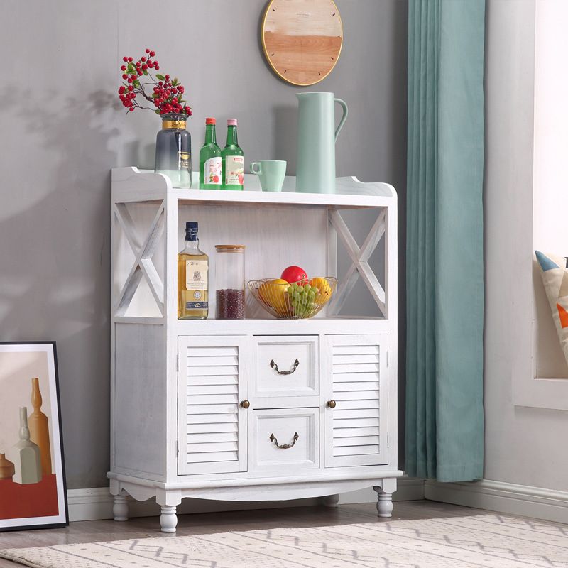 Mid-Century Modern Accent Cabinet with Drawers and Doors in Solid Wood