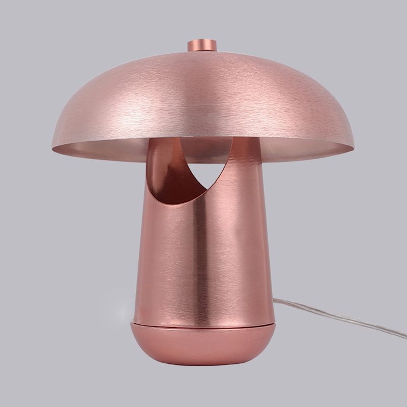 Bronze/Rose Gold Domed Table Lighting Contemporary 1-Head Metallic Nightstand Lamp for Dining Table