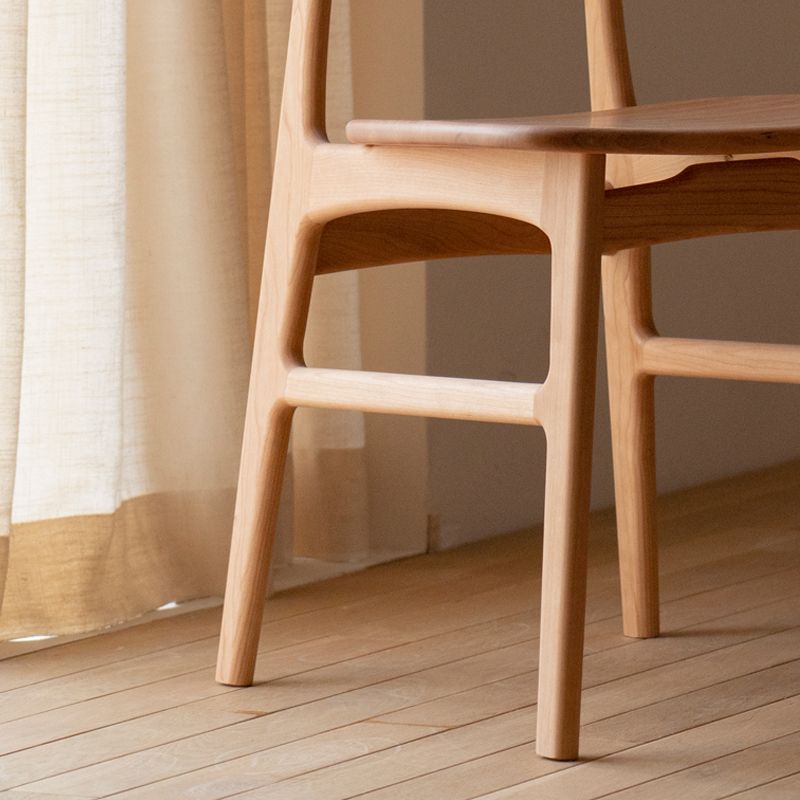 Modern Armless Dining Chairs Solid Wood Open Back Dining Chairs for Dining Room