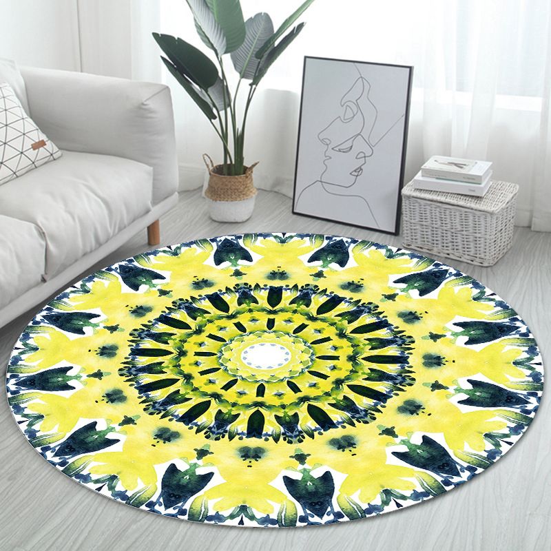 Unique Bohemian Rug Multi Color Seamless Pattern Rug Washable Anti-Slip Pet Friendly Area Carpet for Room Decor