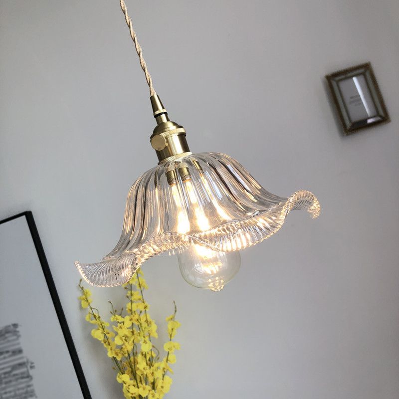 Shaded Restaurant Pendant Light Fixture Vintage Style Glass Hanging Pendant Light