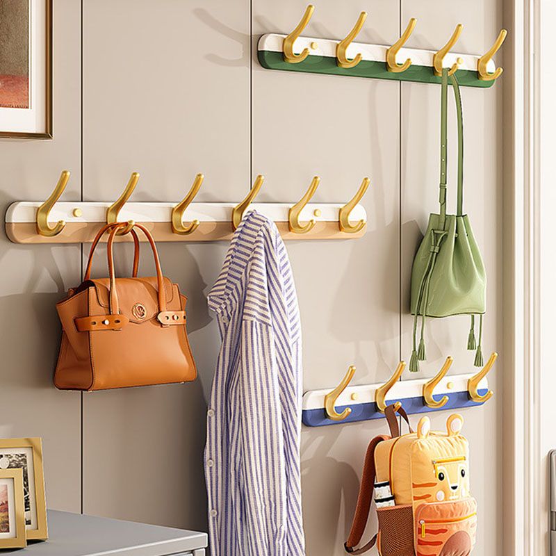 Wooden and Metal Coat Hanger Modern Minimalist Home Wall Hanging Coat Rack