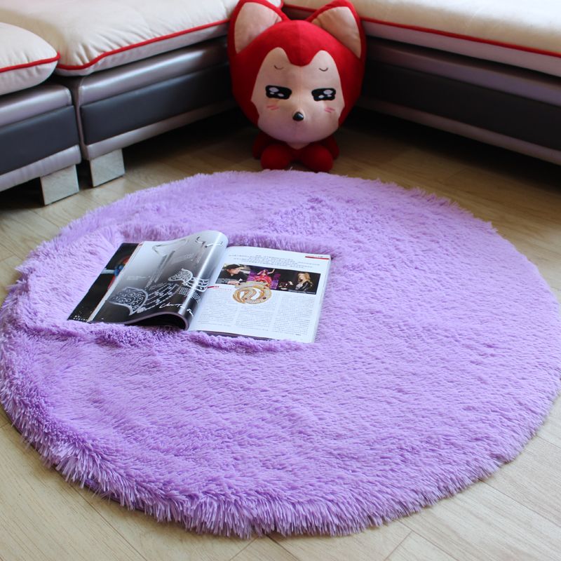 Fluffy Multicolor Plain Rug Synthetics Casual Carpet Non-Slip Backing Machine Washable Rug for Living Room