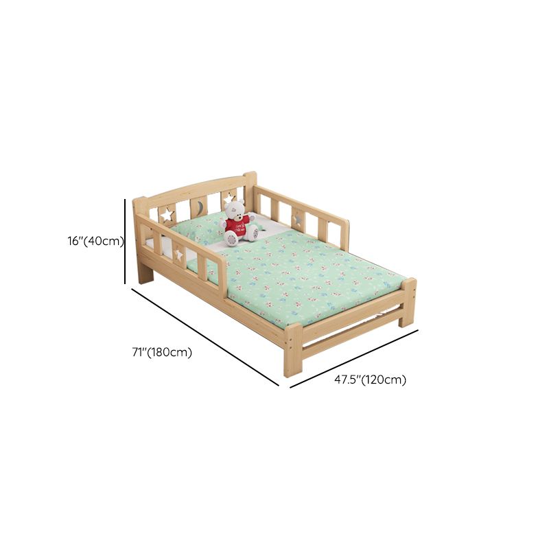 Modern Style Solid Wood Bed Slat Low Profile Standard Bed in Natural