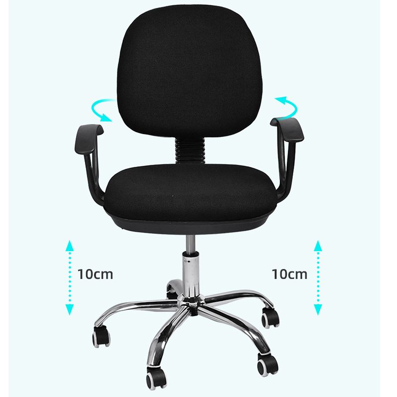 Contemporary Swivel Chair Microfiber Black Task Office Chair