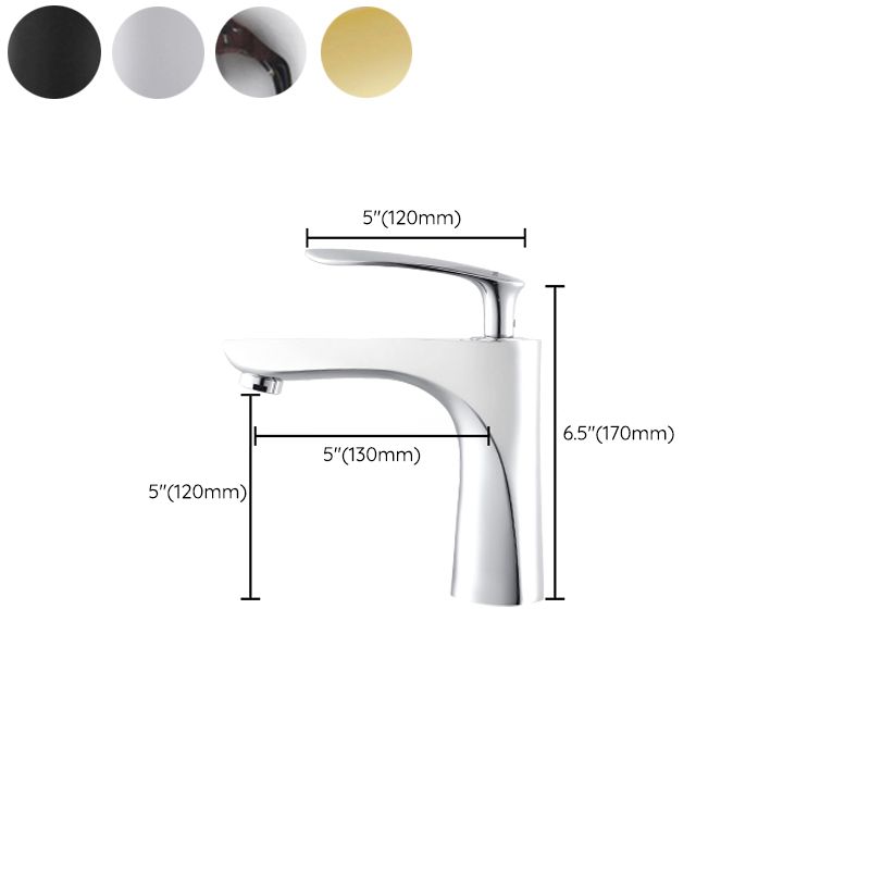 Modern Brass Bathroom Sink Faucet Lever Handles Sink Faucet with 1 Hole