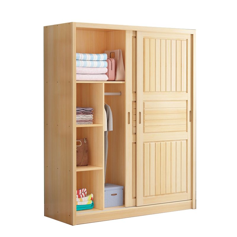 Modern Style Wardrobe Armoire Solid Wood Wardrobe Closet With Doors