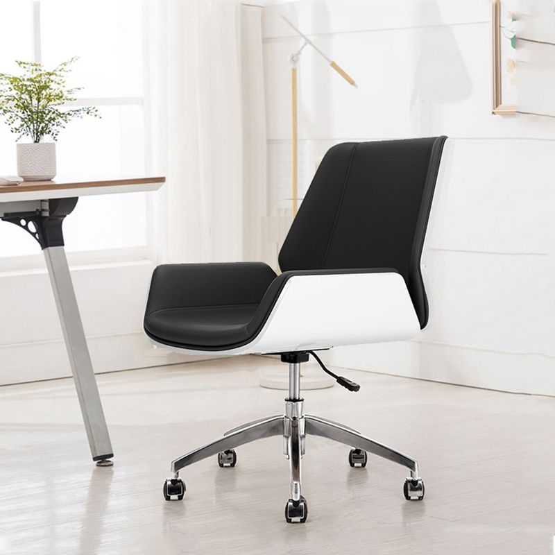 Mid Back Armless Working Chair Modern Adjustable Seat Height Home Office Chair