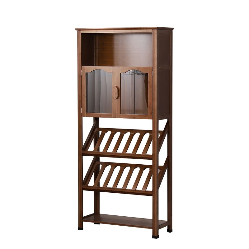 Modern Floor Wine Bottle Rack Solid Wood Wine Bottle Rack with Wine Storage