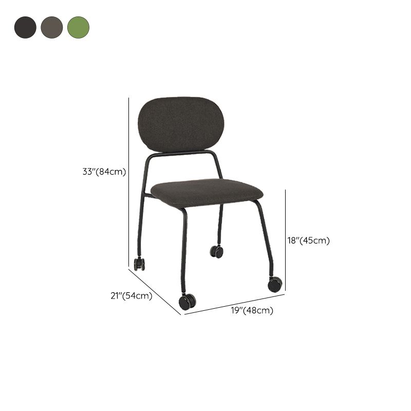 Armless Desk Chair Modern No Distressing Ergonomic Office Chair with Wheels