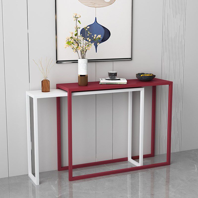 Modern Iron Accent Table with Frame Base for Hall 30.7" High