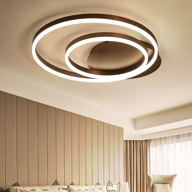 Circles Semi Flush Mount Lighting Minimal Acrylic LED Black Semi Flush Ceiling Light