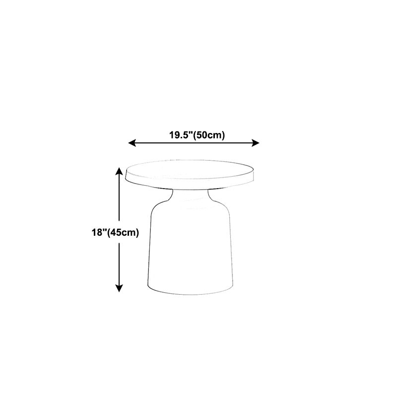 Contemporary Style Round Metal Side Table Single Base Side Table