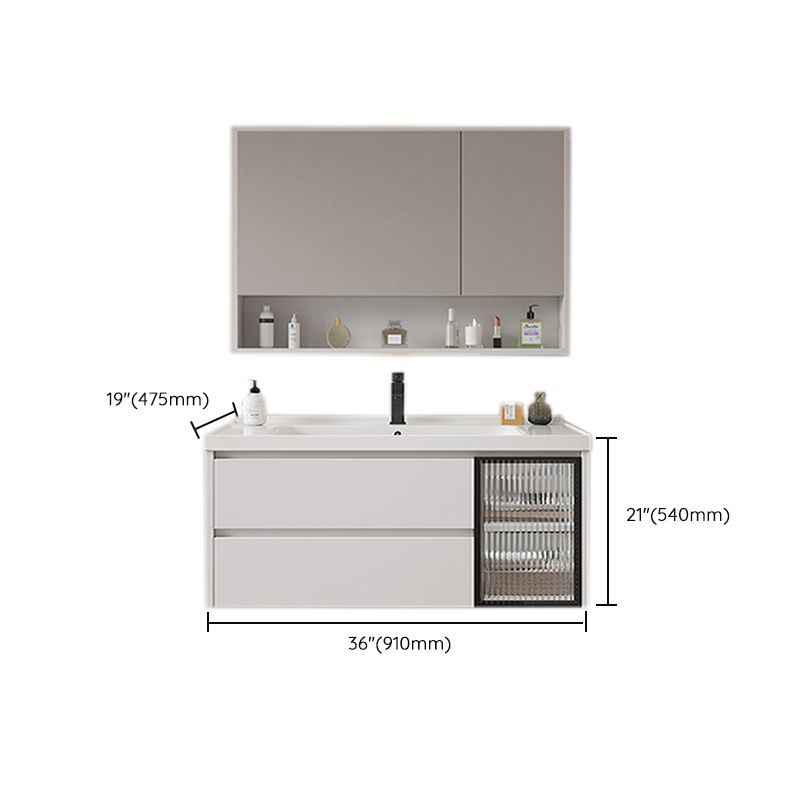 Modern Sink Vanity Solid Color Wall Mount Vanity Cabinet for Bathroom