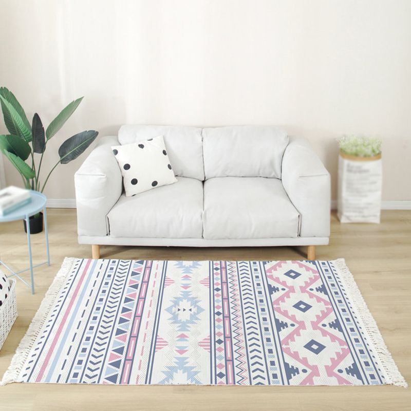 Couleur mélange Bohemian Area Cotton Coton Southwestern Modèle Rapis intérieur Tapis de support Fringe pour le salon