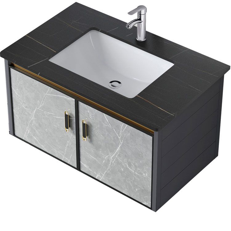 Wall Mounted Vanity Set Drawers Ceramic Sink Faucet Vanity Set with Mirror