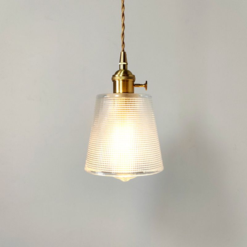 Glass Shaded Hanging Ceiling Light Minimalist Style Hanging Pendant Light in Gold