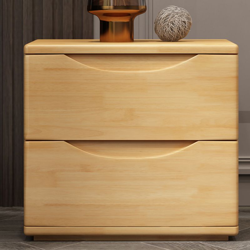 Contemporary Bed Nightstand Solid Wood Bedside Cabinet with Drawers